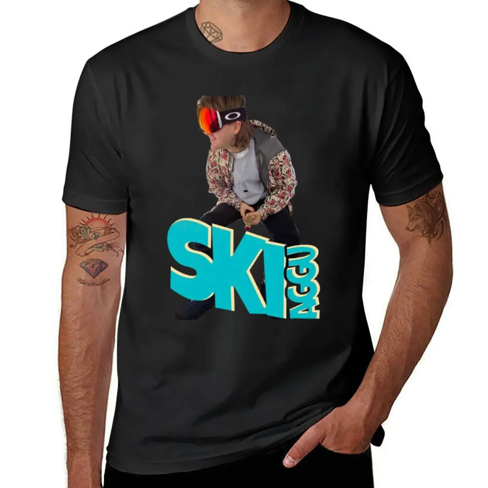 Camiseta Ski Aggu, ropa de verano, ropa kawaii, tops bonitos, camiseta de gran tamaño para hombres, nuevo modelo 2025