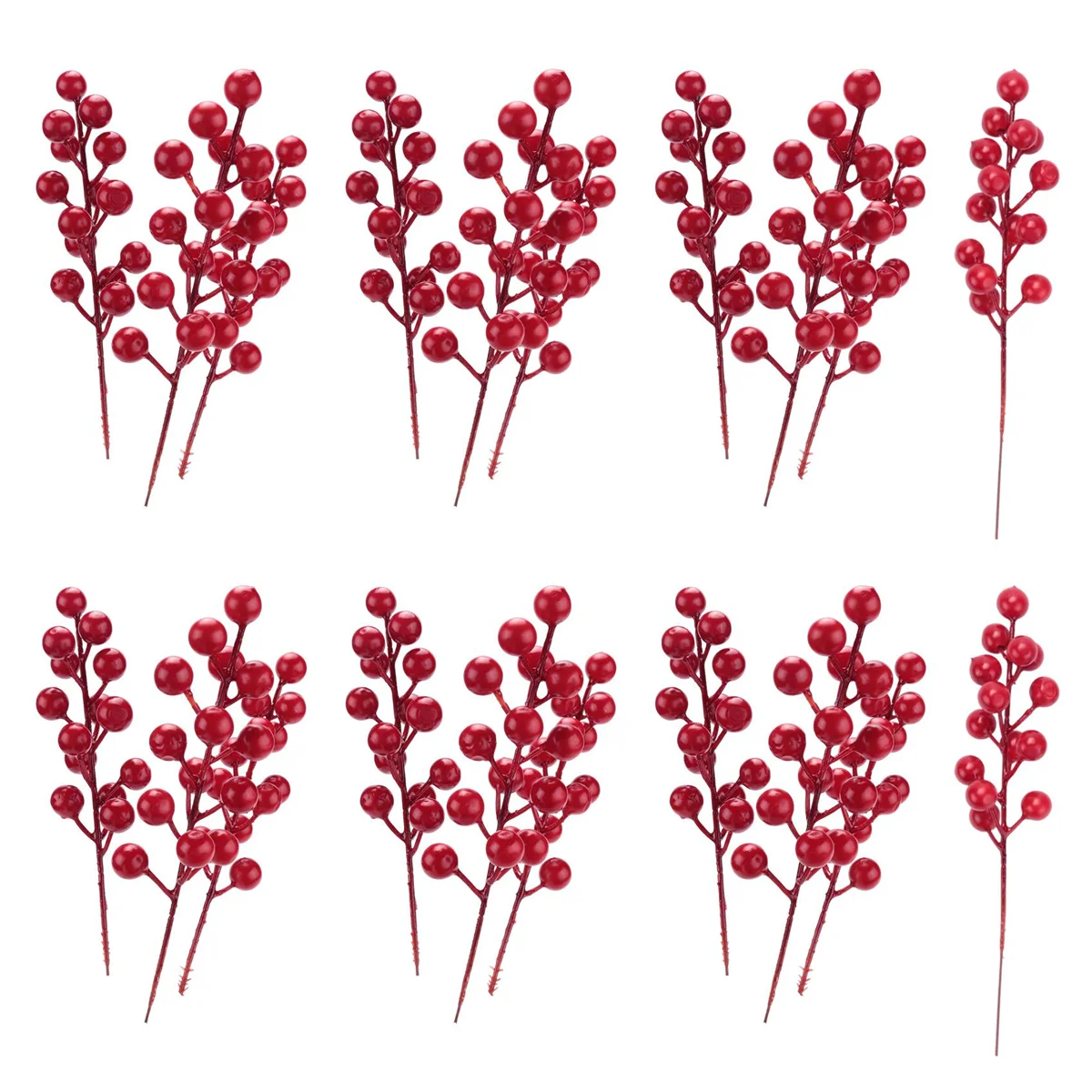 Artificial Red Berries Hastes para enfeites de Natal, DIY Xmas Wreath,Holiday e Home Decor, 20 Pack, 8"