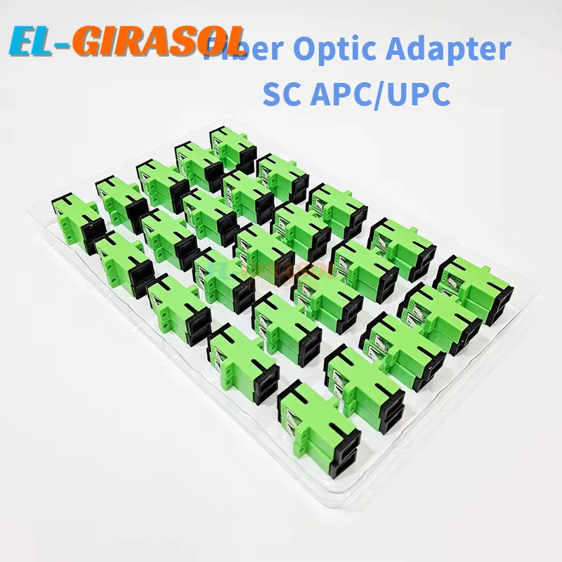 Fiber Optic Connector Adapter 50-400Pcs SC APC / UPC SM Flange Single mode Simplex SC-SC APC Coupler Wholesale FTTH