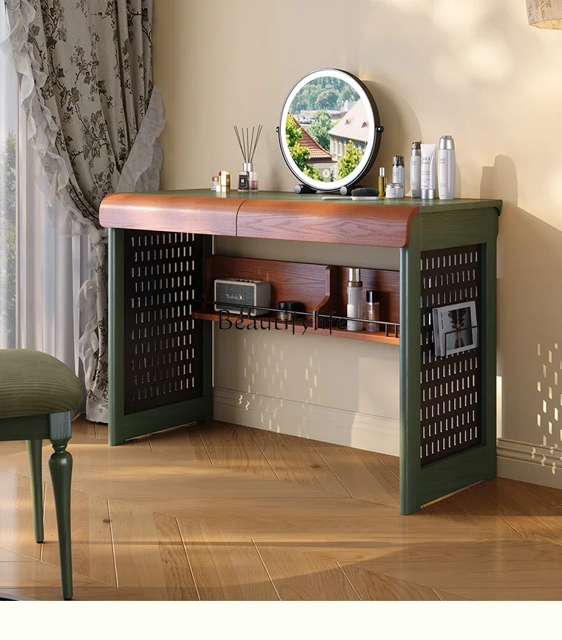 

1**Solid wood dresser desk integrated French retro style ash wood dresser