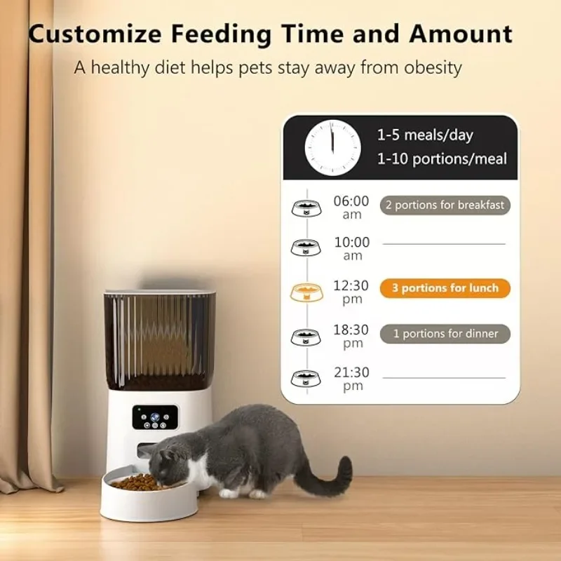 Imagem -04 - Alimentadores Automáticos do Animal de Estimação com Câmera Distribuidor Esperto do Alimento para Gatos e Cães Controle do App de Wi-fi Tuya Distribuidor Cronometrado do Alimento 5l Tigelas