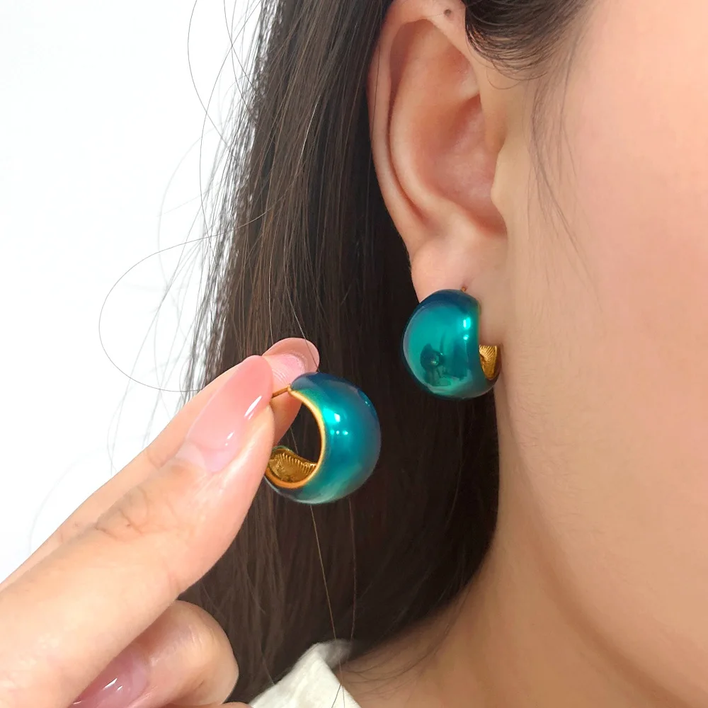 

DIY accessories Summer sweet and cool earrings, European and American stainless steel earrings, dripping oil fashion, versatile