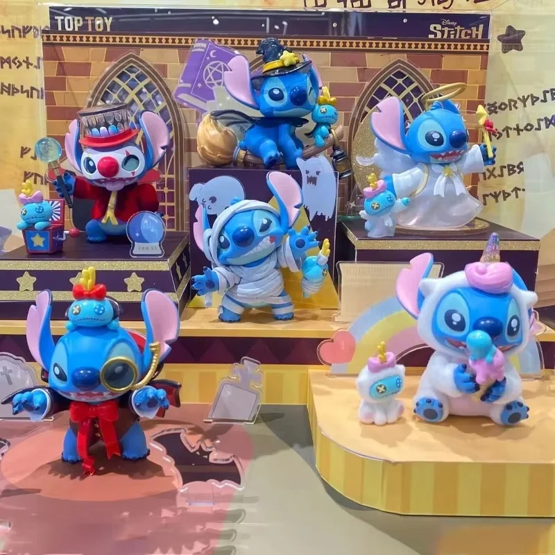 Stitch Funny Diary 2.0 Blind Box Toys Desktop Figure Lilo & Stitch Cute Ornaments Girls Gifts Ampire Magician Angel Mummy Wizard