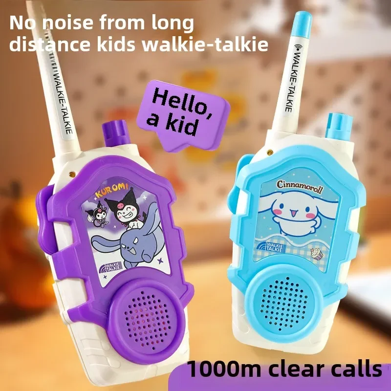 2PCS Sanrio Hello Kitty Walkie-Talkie Portable Kids Handheld Walkie-Talkie Transceiver Phone Radio Receiver Interphone Mini Gift