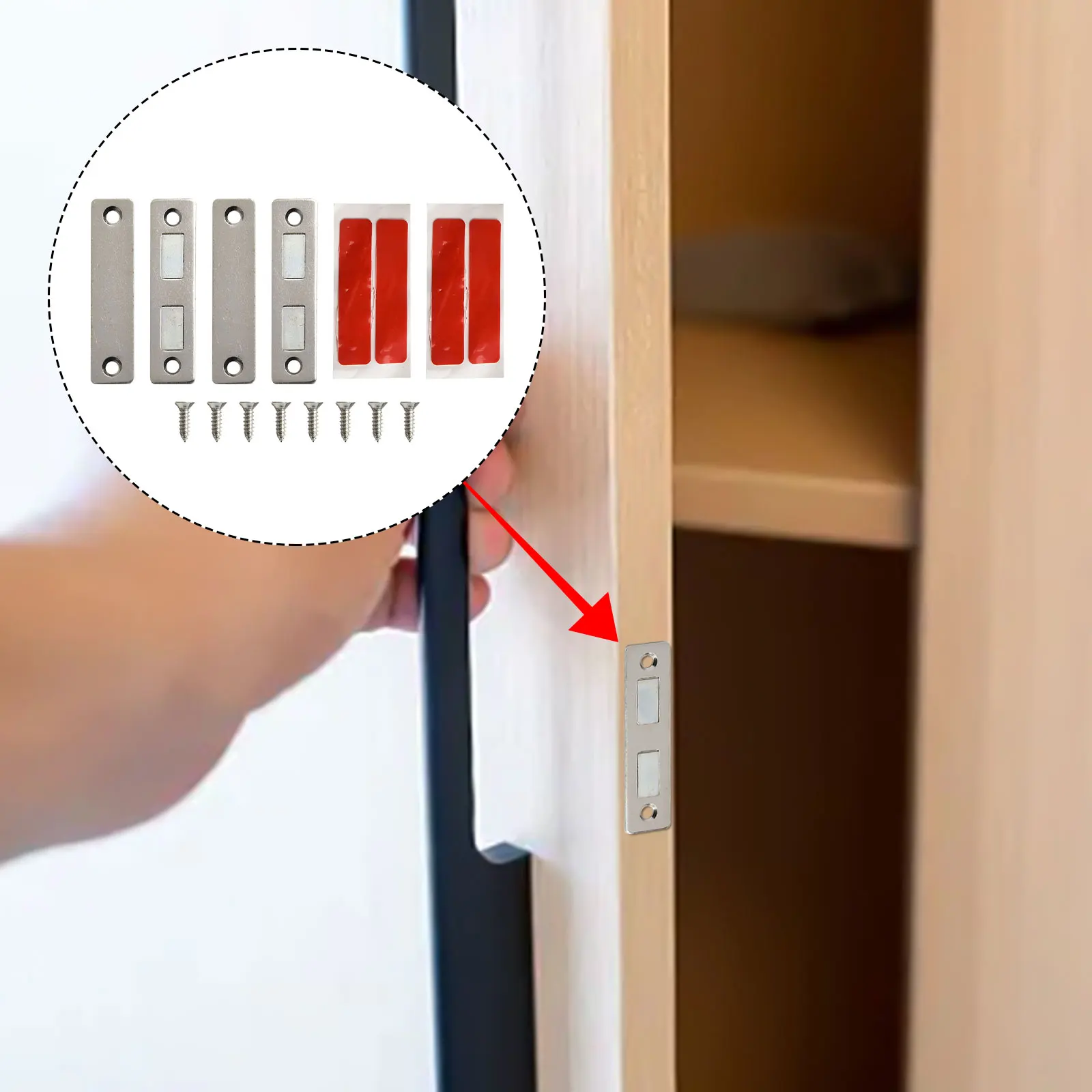 Aimants de porte d'armoire, loquet magnétique pour bureau, magasin, Installation facile, sécurité améliorée, conception Ultra-mince