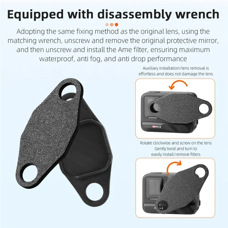 Classy-4PCS Lens Filter CPL ND8/16/32 Filter Kit For Insta360 Ace Pro2 Action Camera ND Dimming CPL Polarizer Accessory