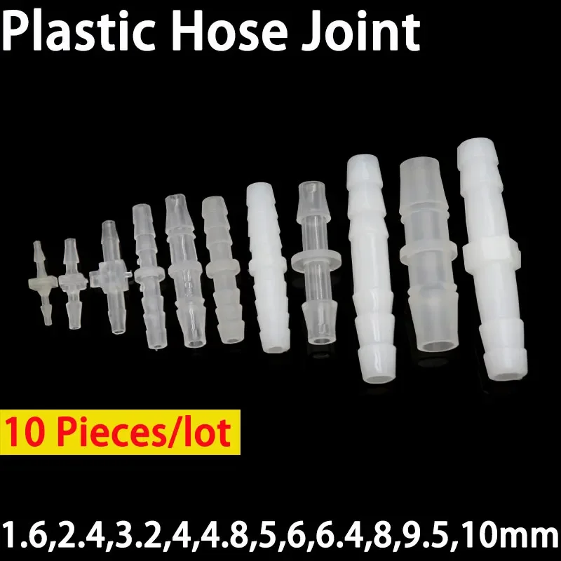 10Pcs Pagode Kunststoff Schlauch Joint 1,6 2,4 3,2 4 4,8 5,6 6,4 8 9,5 10 mm Rohr Schlauch Anschluss zubehör