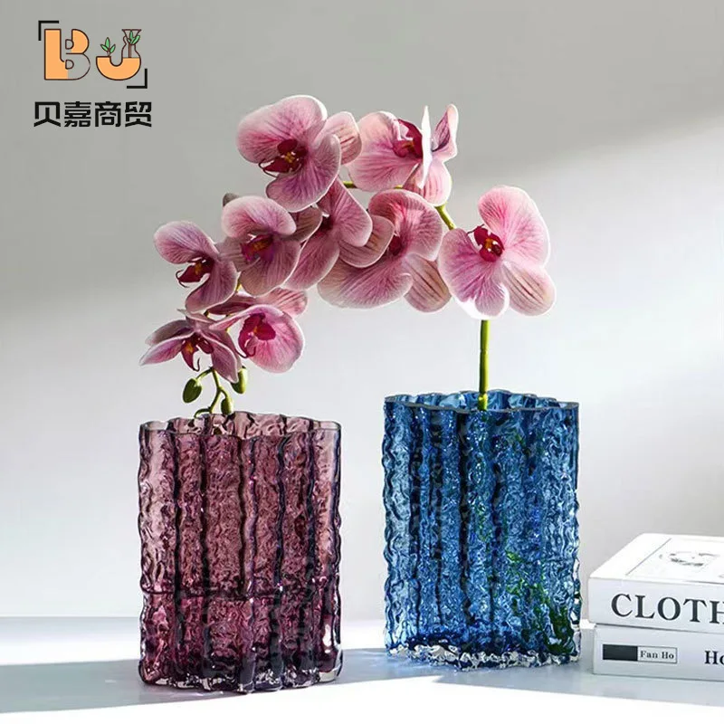 CX living room high-end simple glacier transparent glass vase water flower arrangement