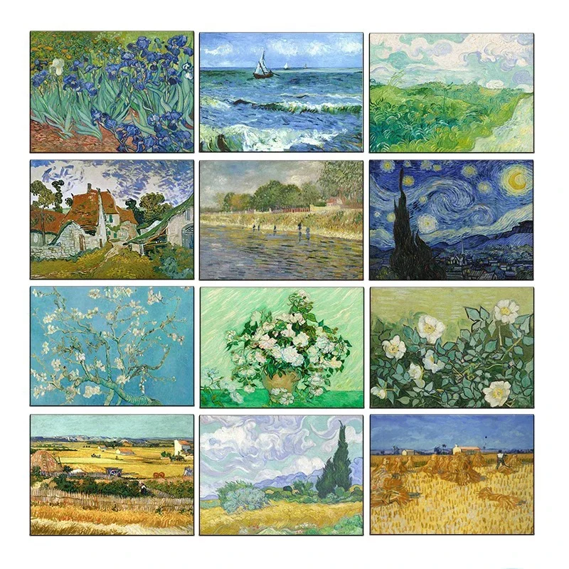 Van Gogh Harvest Wheat Field Cypresses Road Saint Remy Canvas Poster Famous Landscape Post Impressionist Art Bedroom Wall Dec