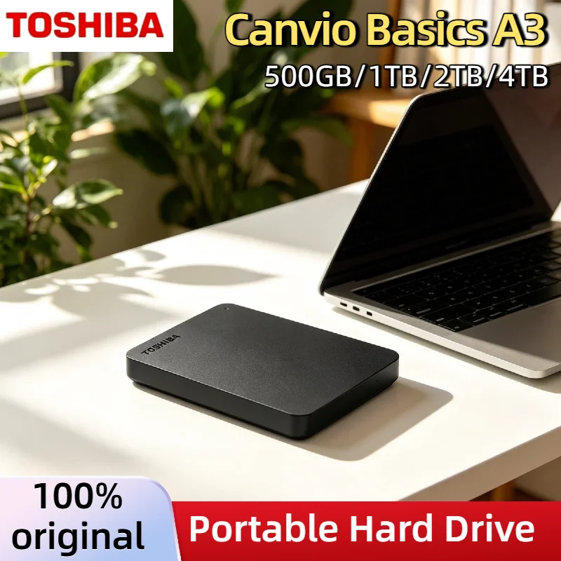 

Toshiba Pro Max Ultra Fast Backup Storage Canvio Basics A3 500GB 1TB 2TB Portable Matte Black External Hard Drive USB 3.0