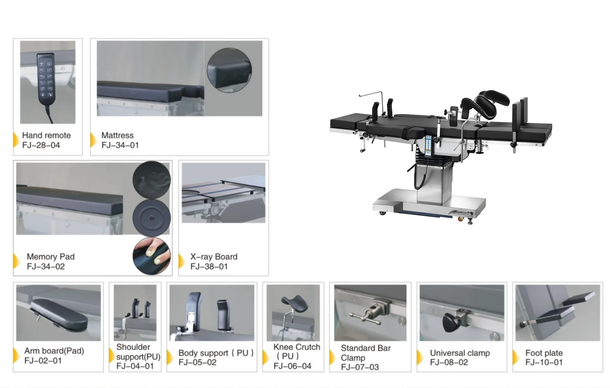 Long Clamp Fixing Fixture SS of Electric Manual Surgical Operating Table Bed Holder for Spare Parts Accessory of Operating Table