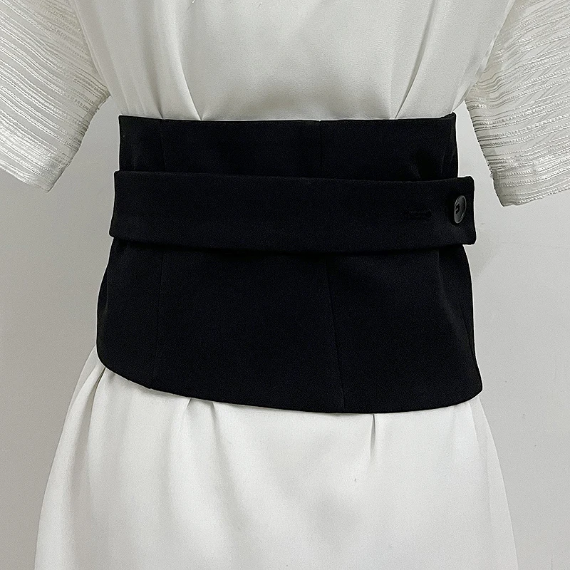 Runway moda donna tessuto nero Cummerbunds vestito femminile corsetti cintura cinture decorazione cintura larga TB2987