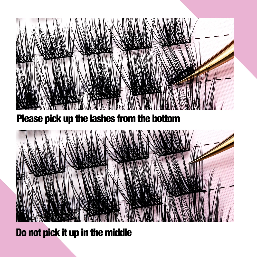 Fadvan DIY Clusters Eyelash Extension Mix Dovetail Individual Lashes 60 Volume Natural Segmented Eyelash Bundles Makeup Supplies