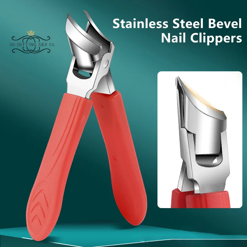 Professioneller schräger Nagelknipser, breite Backenöffnung, spritzwassergeschützt, Nagelknipser, Zehennagelzange, Maniküre-Werkzeuge, Edelstahl
