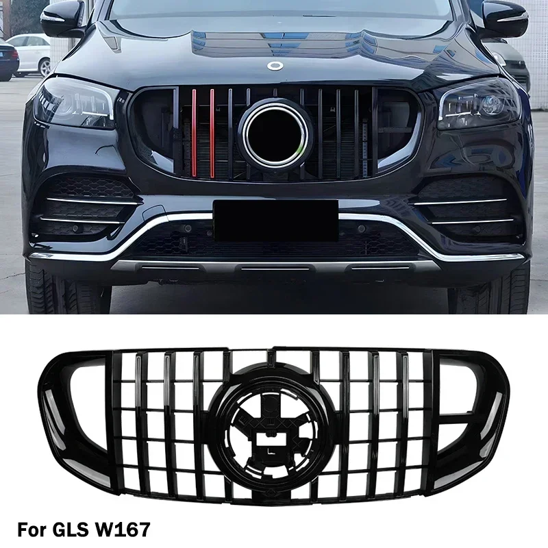 For Mercedes Benz GLS W167 X167 GLS400d GLS500 450 Front Grille Grill Bumper Engine Cooling Grid Car Parts For Brabus 2020-2023