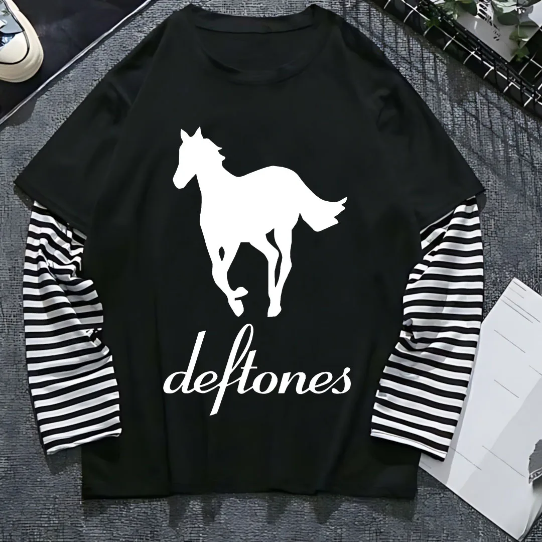 

Striped long sleeved T-shirt Harajuku Hip Hop Gothic T-shirt Summer Boys and Girls Street Wear Japanese Retro Loose T-shirt