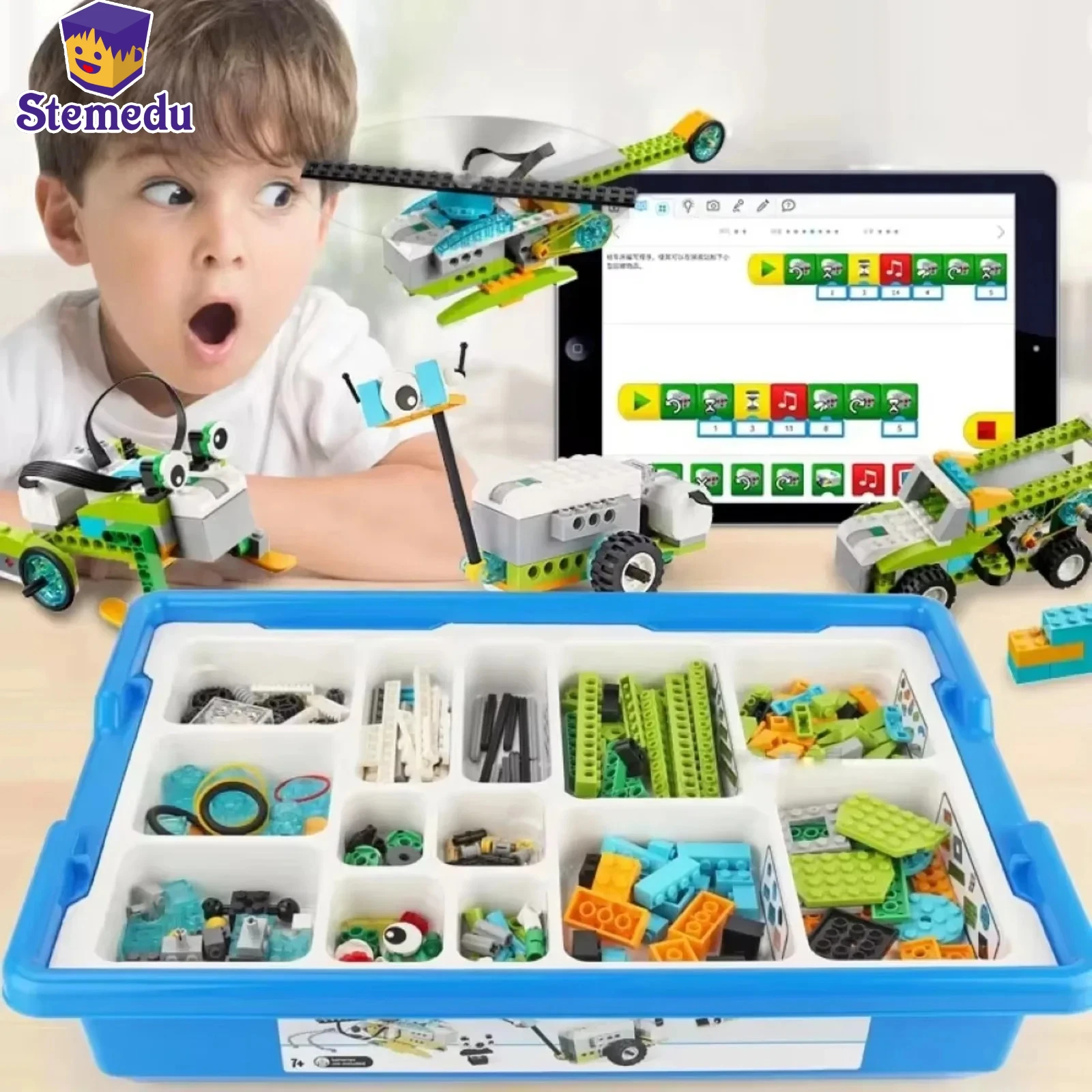 Kit de blocos de construção educacionais STEM 280pcs com sensores eletrônicos para programação de robô