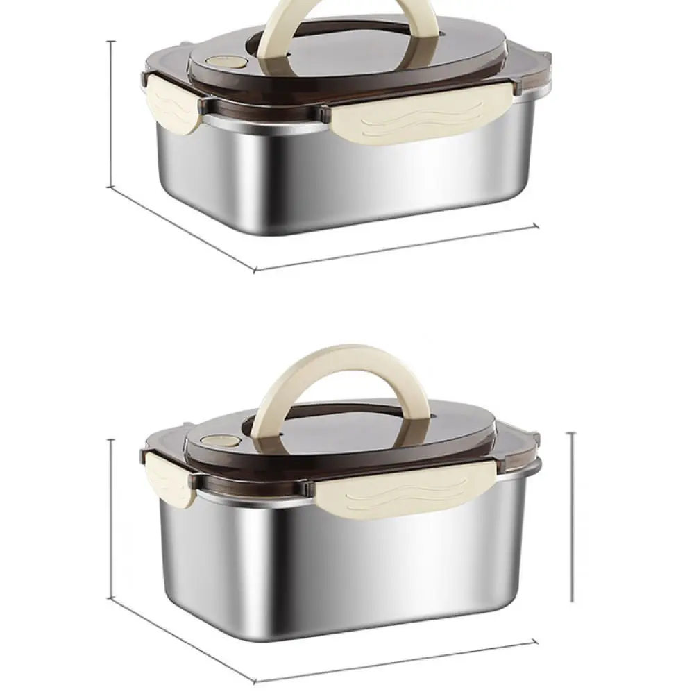 Durable Stainless Steel Food Container Divided Bento Box Portable Airtight Lunch Case For Outdoor Picnic Travel Gear