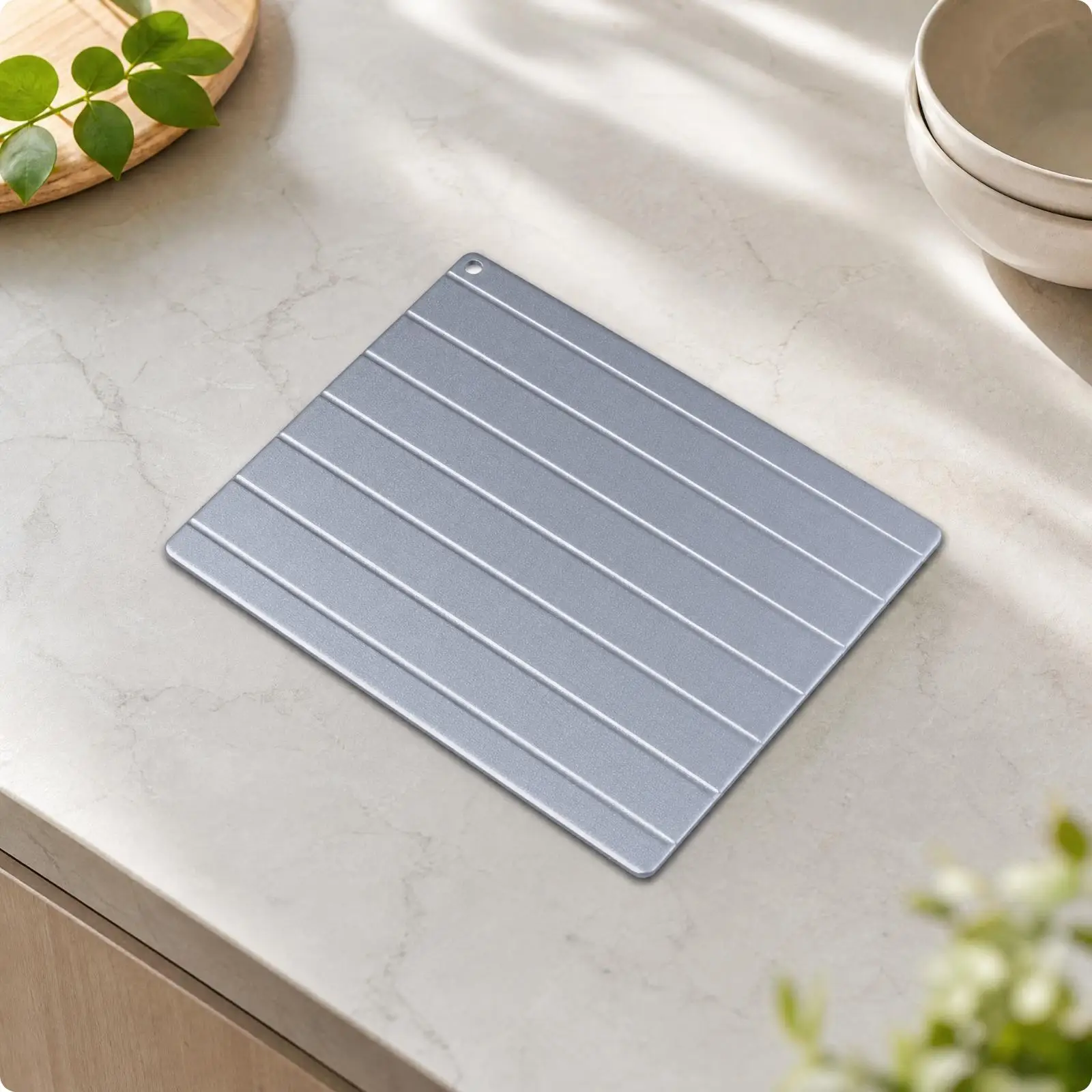 Rapid Aluminum Defrosting Board | Fast, Thawing Board with Hanging Hole, for Meal Prep