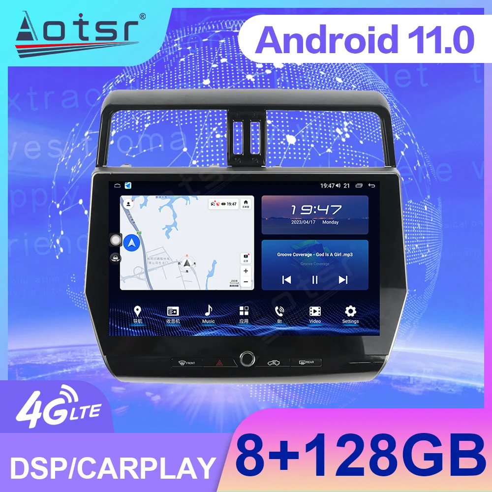 

Android 11.0 128GB Car Radio For Toyota Prado 2010-2021 GPS Auto Navi Audio Multimedia Receivers Carplay Player Stereo Head Unit