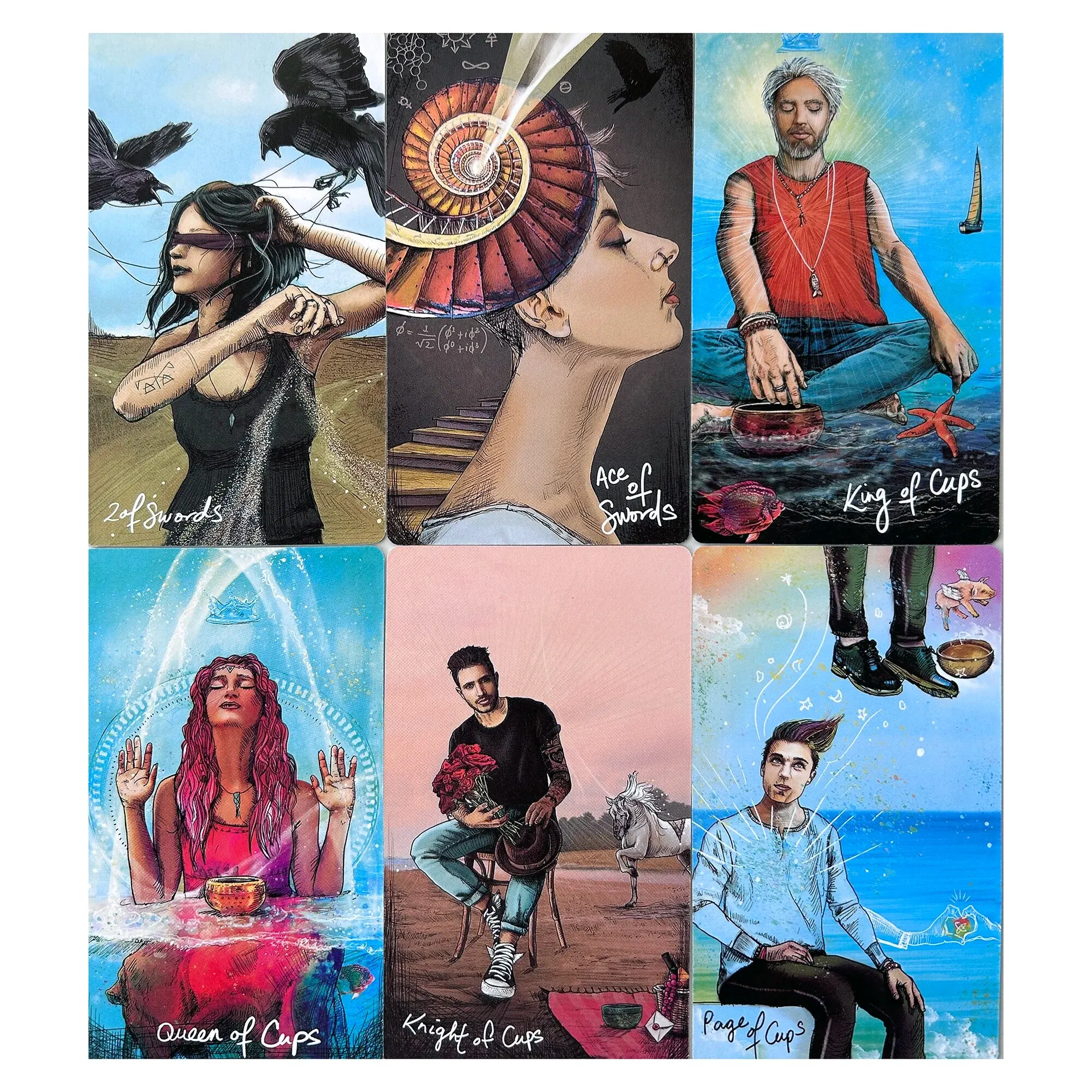 Standard size Classic Bright Tarot Card with Guide (12 * 7 cm), suitable for beginners, outdoor camping party game gifts.