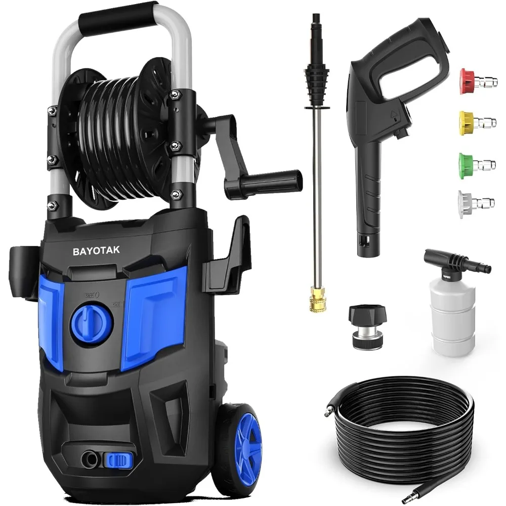 

Electric Pressure Washer, 5200 PSI Max 3.4 GPM, High Pressure Cleaning Machine with Foam Cannon, 35 FT Power Cord, 20 FT Hose, 4