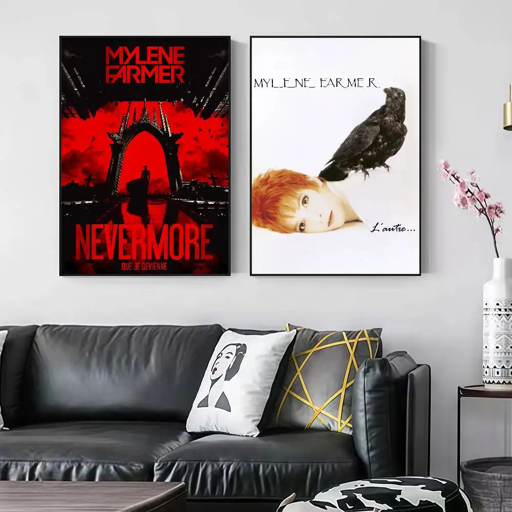 Singer M-Mylene Farmer Nevermore Peelable Self-adhesive Poster Stickers Are Suitable For Frameless Wall Decoration In Cafes, Bar