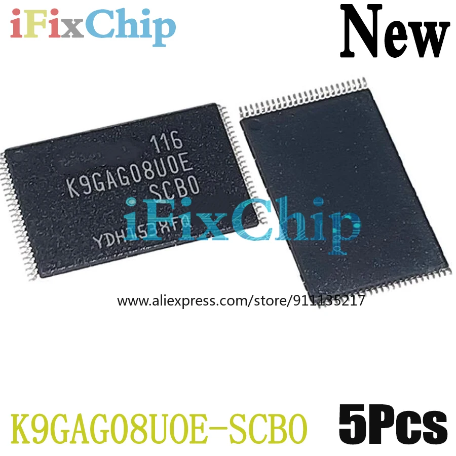 Chipset de K9GAG08UOE-SCBO, K9GAG08UOE SCBO K9GAG08UOE SCB0 K9GAG08U0E SCB0, 5 unidades, 100% nuevo