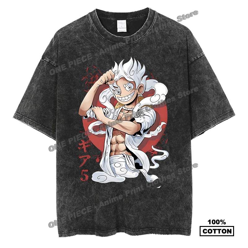 

Japanese Anime One Piece - Luffy Print T Shirt y2k Harajuku Hip Hop Street Men Women Short Sleeve Cotton Vintage Oversized Tees