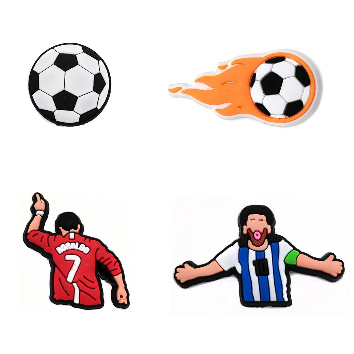 1-17pcs Football Shoe Charms Pin for Crocs Accessories Charms Clogs Slides DIY Shoe Decoration Buckle Party Gifts
