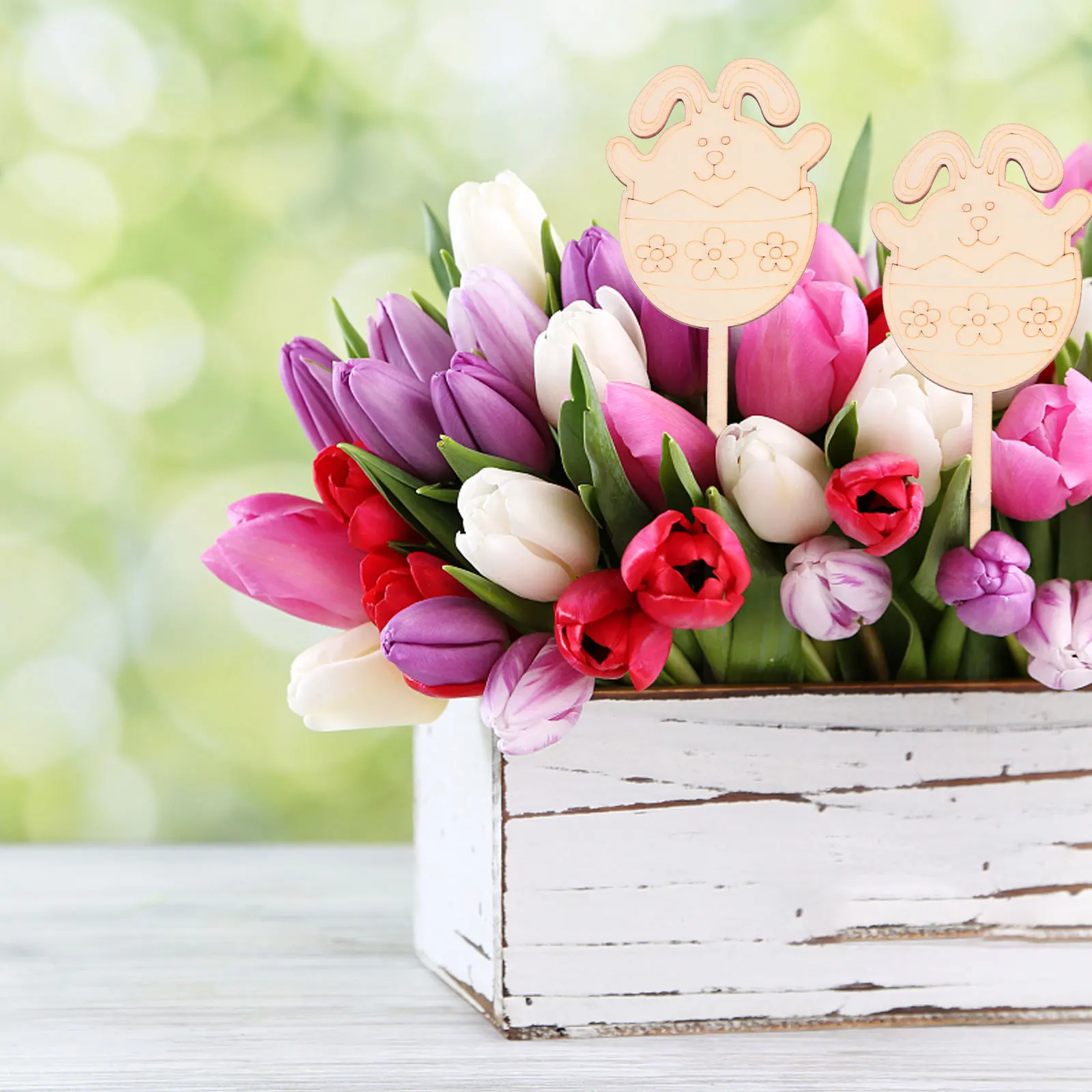 

1Set DIY Wooden Rabbit Decor Easter Craft Kit for Kids Home Party Decoration Wood Coloring Art Set Handmade Pendant Activity