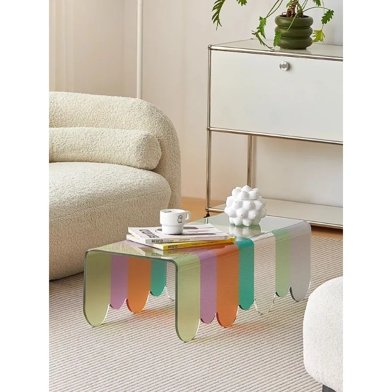 Rainbow coffee table, Nordic acrylic home designer color creative living room bedroom
