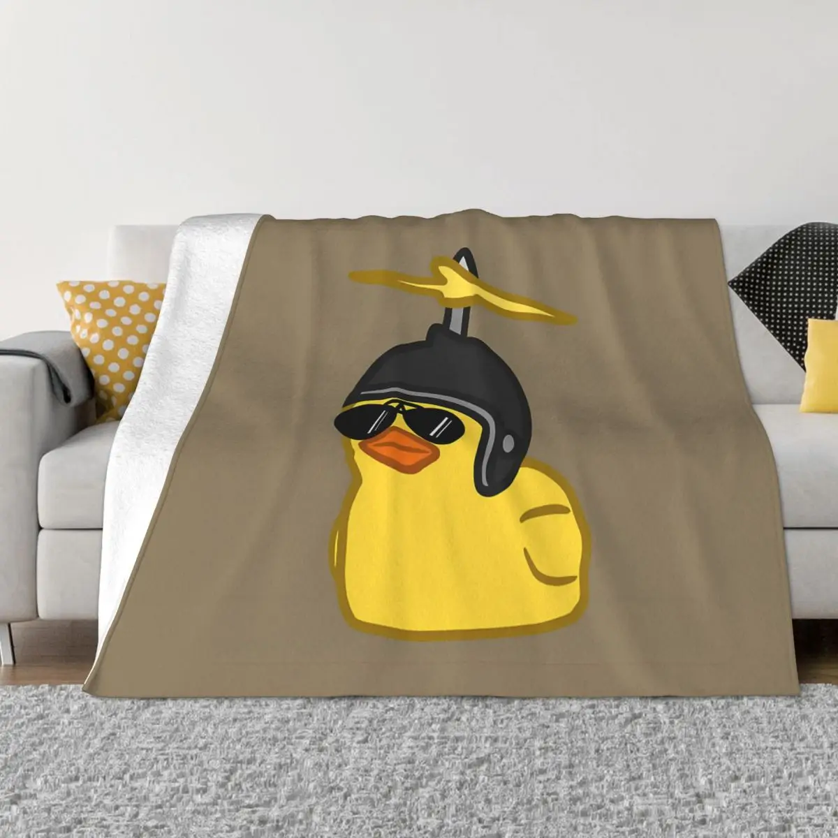 Rubber Duck Cute Blanket Flannel Decoration Yellow Portable Home Bedspread