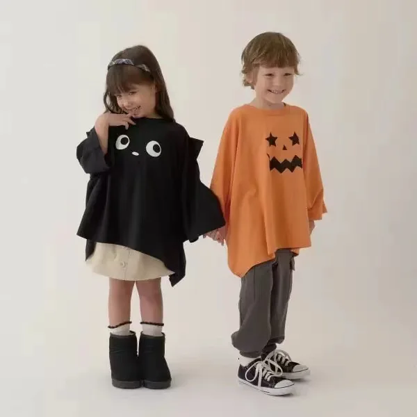

Halloween Child Boy Girl Cute Black Cat Demon Pumpkin Cosplay Costume Kids Fancy Cloak Performance Party Sweatshirts