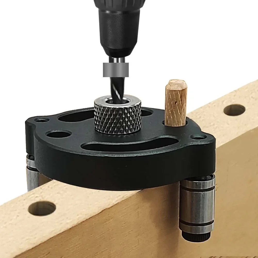Verbesserte 3-10mm Vertikale Taschenloch-Schablone, selbstzentrierende Dübel-Schablone, Holzbearbeitungs-Legierungs-Lochbohrführung, Locher-Positionierer-Werkzeuge – Detail 22