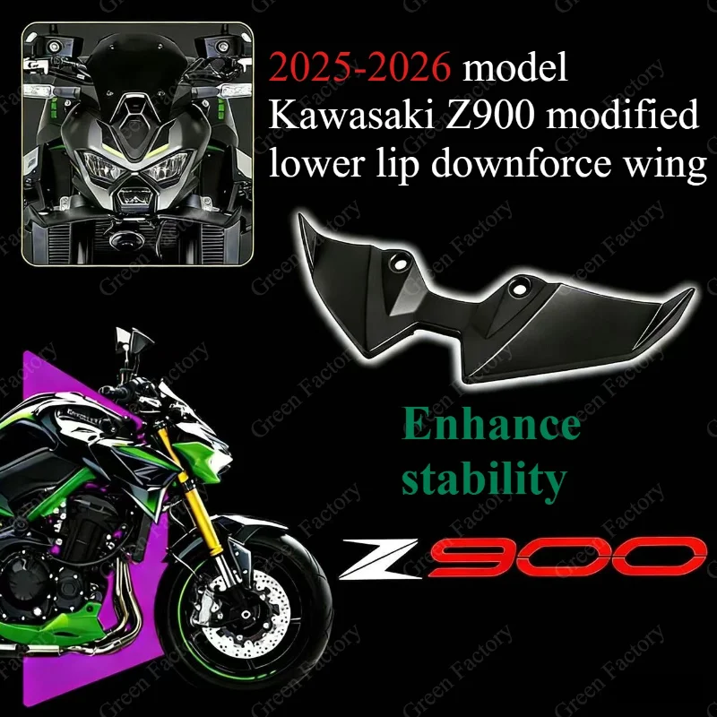 FOR Kawasaki Ninja Z900 2025-2026 models, modified bird-mouth lower lip fixed wind wing racing air guide cover intake wing a