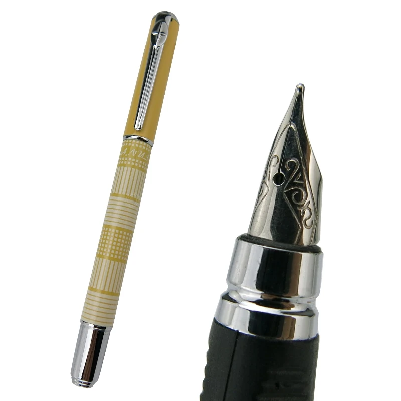 

NEW Duke Scotland Pattern Extra Fine Nib Portable Fountain Pen Yellow Color Writing Gift Fountain Pen