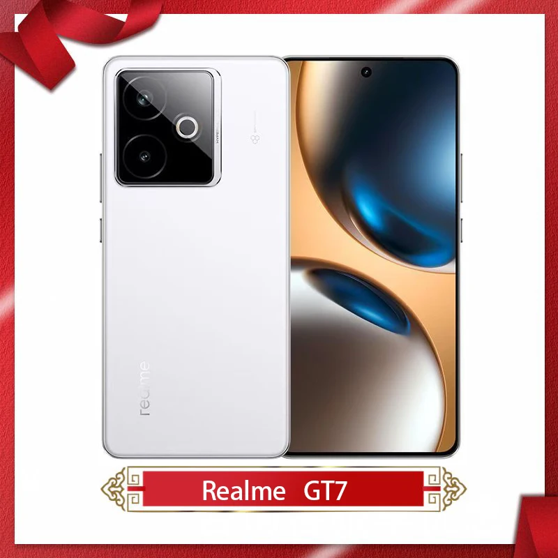 Unlocked Realme GT7 5G Cell Phone 6.8inch 144Hz MTK Dimensity9400+ 100W Super Charger 7200Mah 50MP IP69 NFC OTA