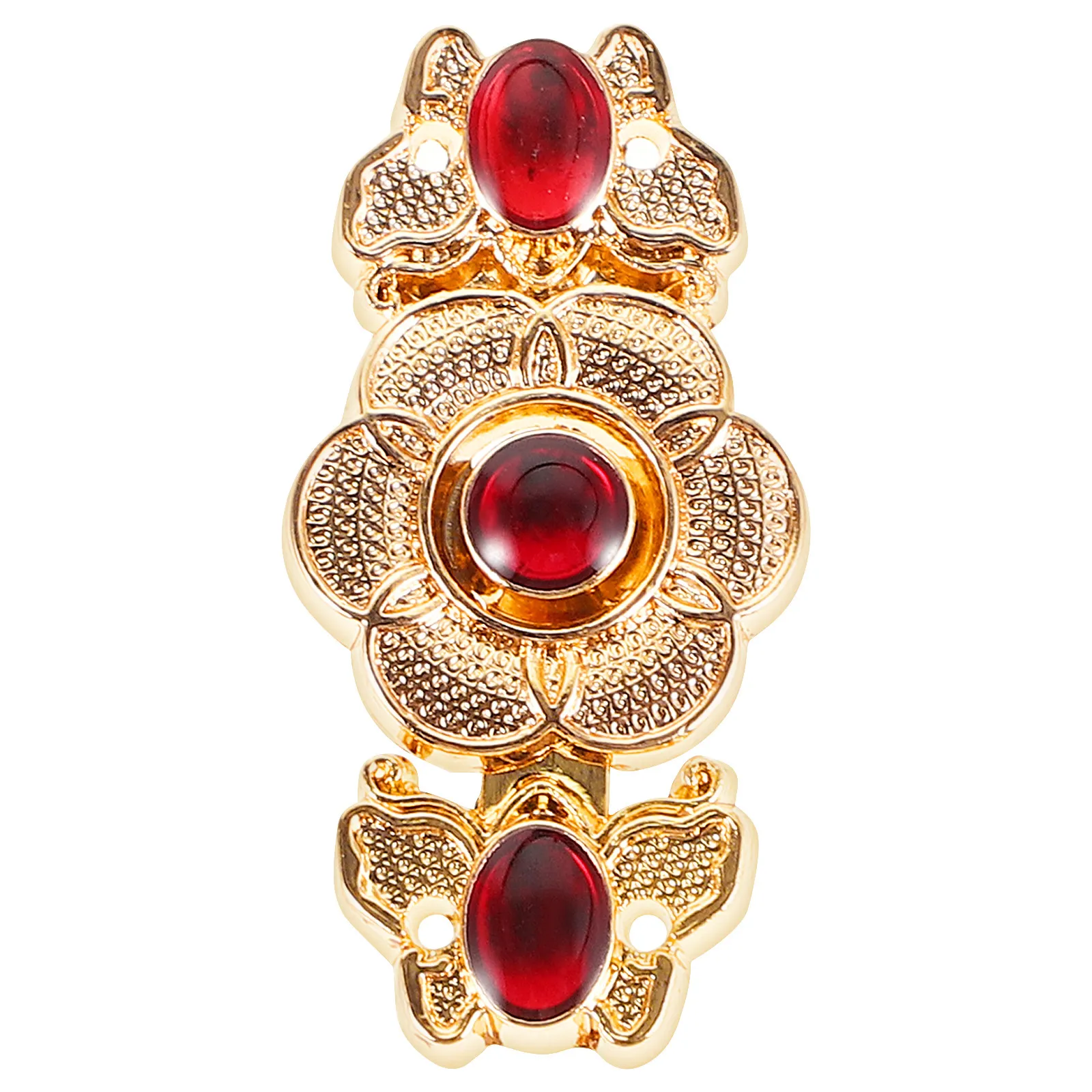 Metal Cheongsam Frog Closures 10Pcs Gemstone Inlay Butterfly Hanfu Buckles for Wedding Dress Decor