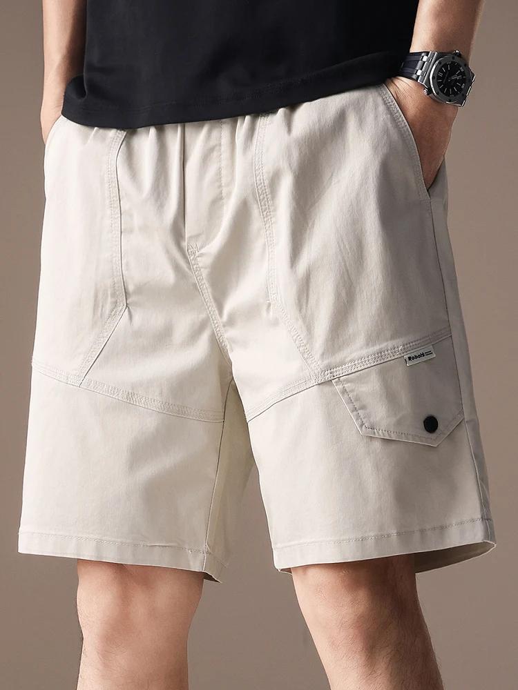 

Мужские летние тонкие прямые брюки из высококачественного ледяного шелка и хлопка в американском ретро-стиле, свободного кроя, длина до колена