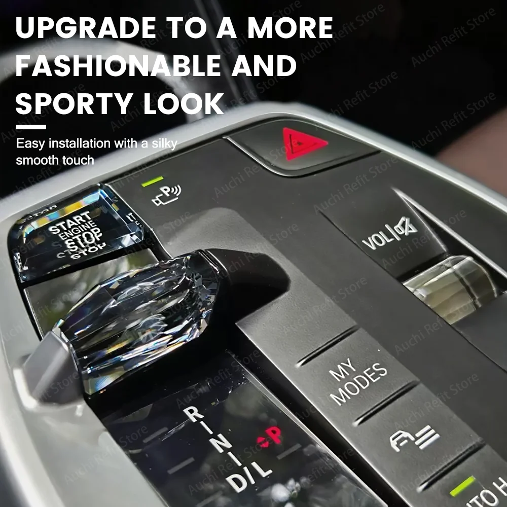 

3-Piece Set LHD Crystal Gear Shift Knob Handle Multimedia Button For BMW X1 iX1 U11 U12 X2 iX2 U10 Car Interior Kit 2023-2025