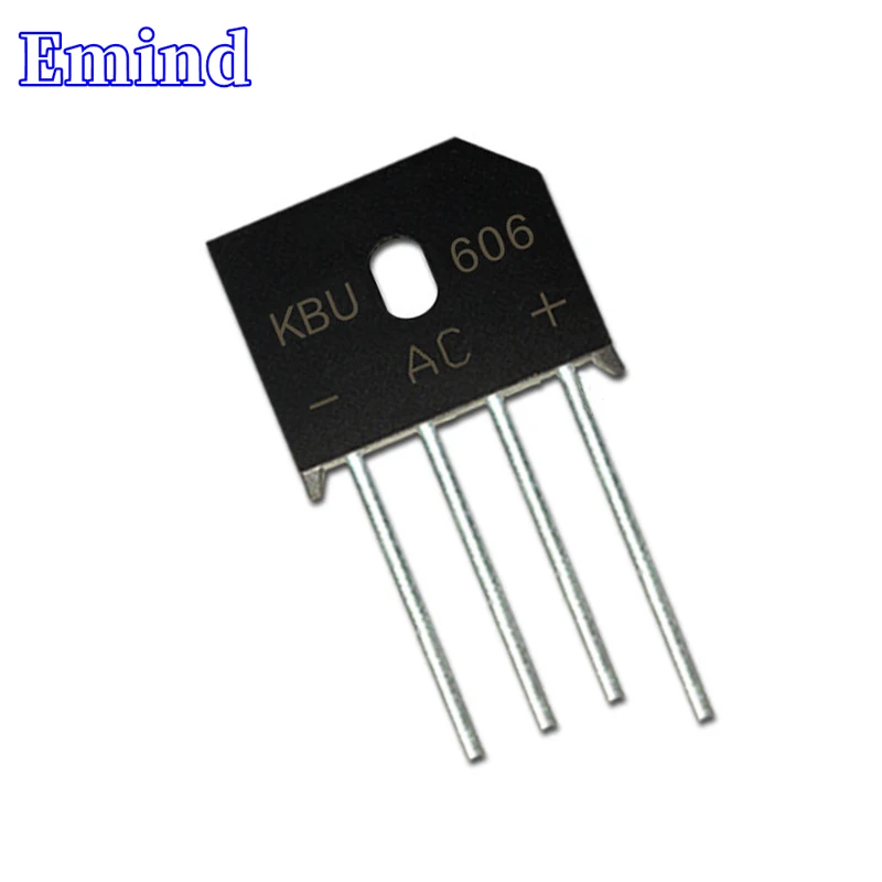 5Pcs KBU606 Bridge Rectifier 6A/600V KBU6J Bridge Stack Cutable Foot KBU Footprint Flat Bridge