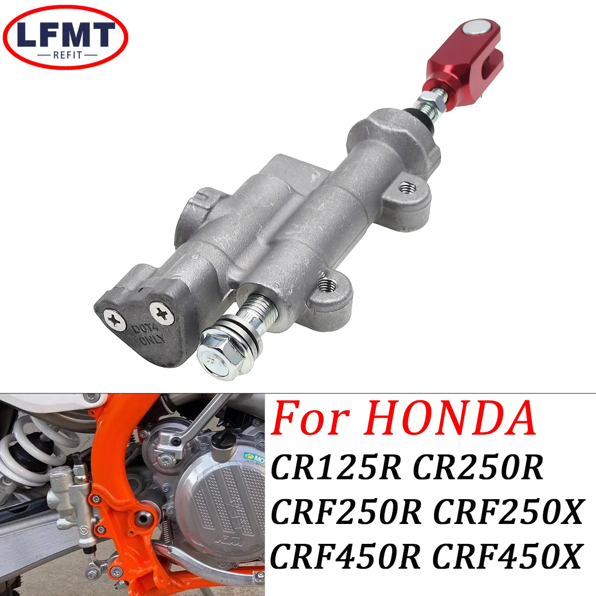 

Rear Brake Master Cylinder For Honda CR125R CR250R CRF250R CRF250X CRF450R CRF450X 2002-2022 KAYO T4 T6 K6 Dirt Bike