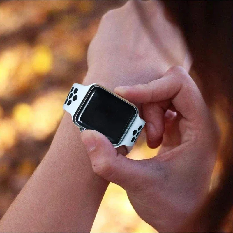 Sportarmband für Apple Watch Ultra 4 3 2 49 mm 38/40/41/42/44/45/46 mm, atmungsaktives Silikonarmband für iWatch Series 12 11 10 9 8 7 SE – Detail 8