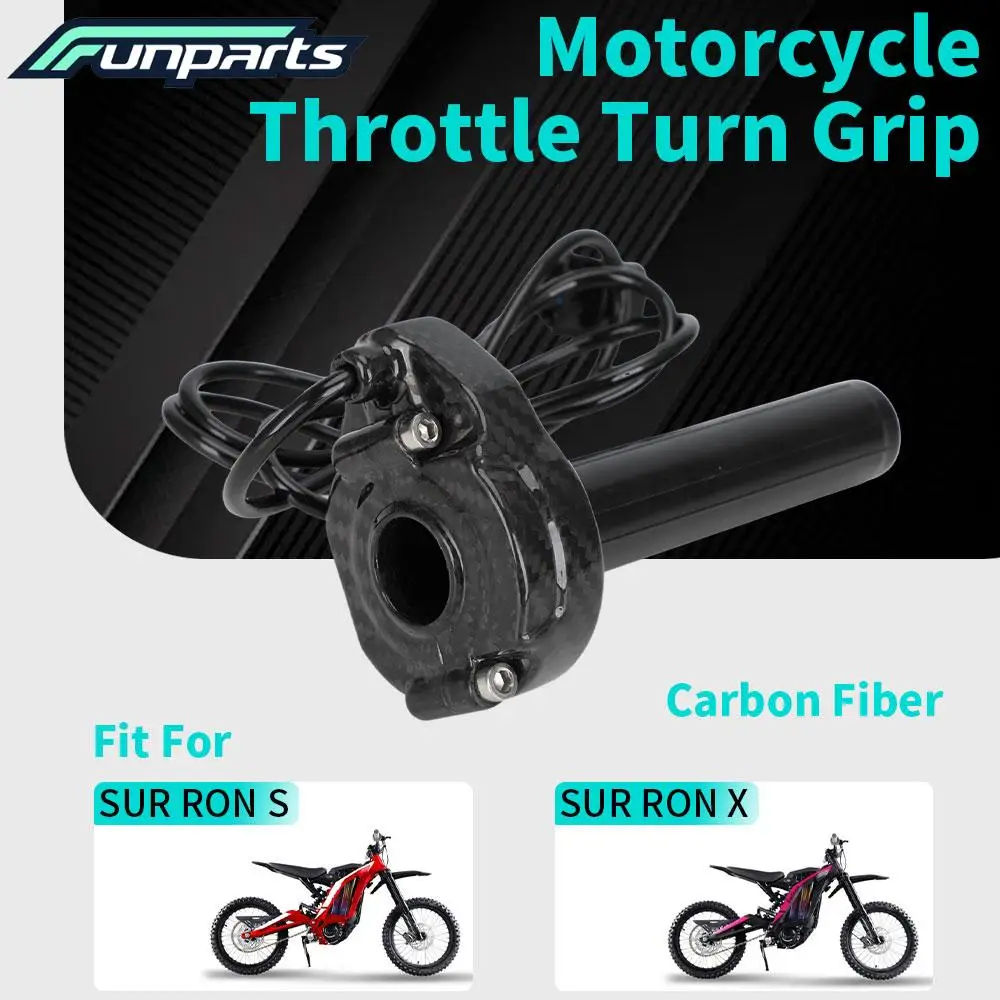 

Funparts Motorcycle Real Carbon Fiber Throttle Turn Grips For Surron Sur-Ron Lightbee Light Bee X S Electric Dirt Bike E-bike