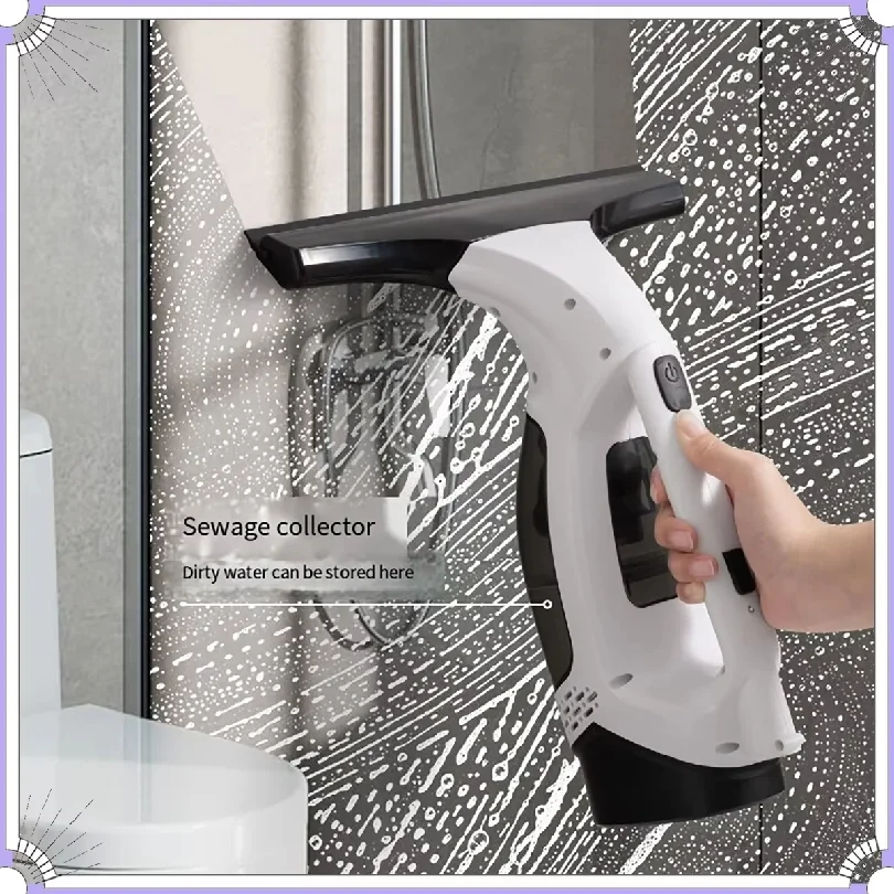 Multifunctional Electric Cordless Window Cleaner Machine White Cordless Rechargeable Automatic Portable Glass Cleaner Tools