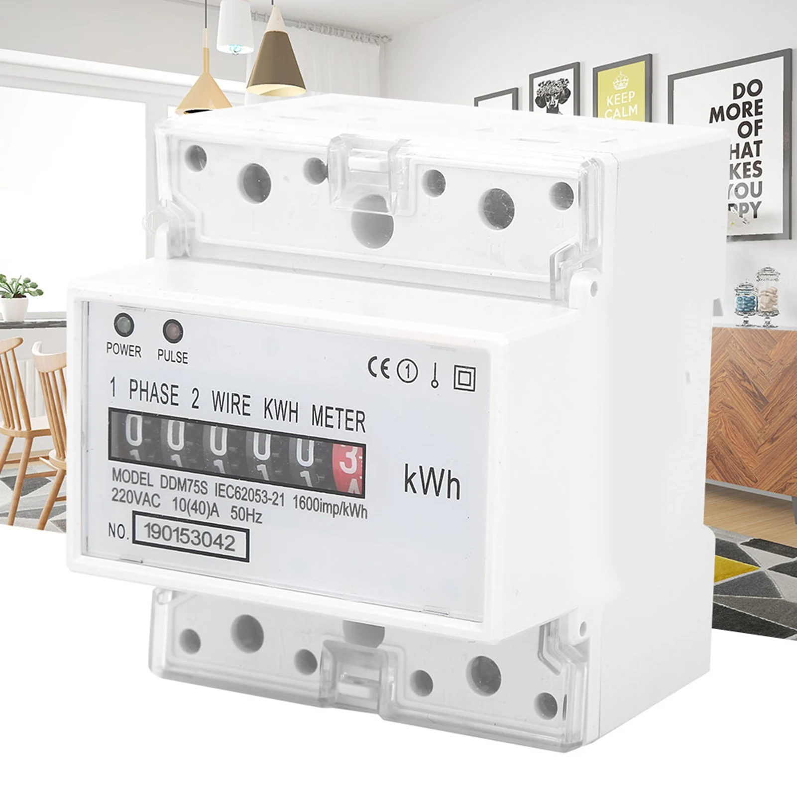 DDM75S 10-40A Single Phase 4P LED Din Rail Electricity Power Consumption Wattmeter Energy Meter