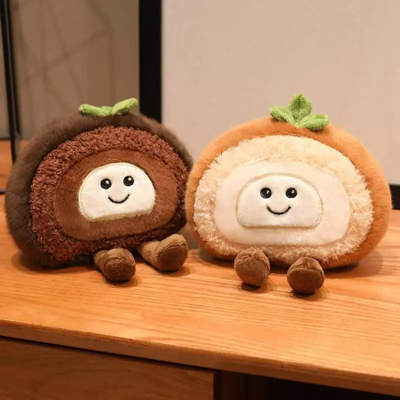 Latest Swiss Roll Cake Doll Kawaii Stuffed Plush Toy Handmade Doll Cartoon Anime Cute Children's Birthday Gift Fun Doll
