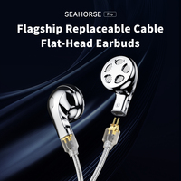 TRN SEAHORSE Pro Flagship Replaceable Cable Flat-Head Earbuds Dynamic HIFI Wired Earphone with 0.78 2 Pin Cable