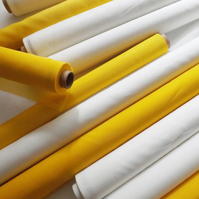 

Free Shipping Silk Fabric Printing Mesh 110Mesh/43T 80um With Polyester Screen Printing Mesh White Yellow Color